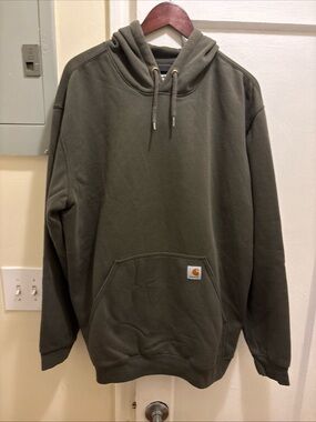 Carhartt Men's Olive Green back graphic Hooded Sweatshirt size XL